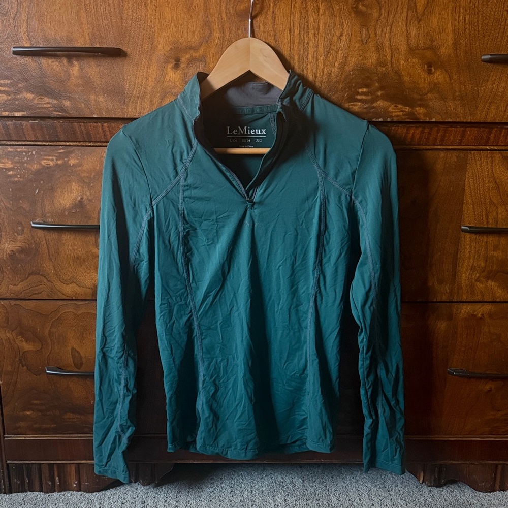 LeMieux dark green long sleeve riding bass layer